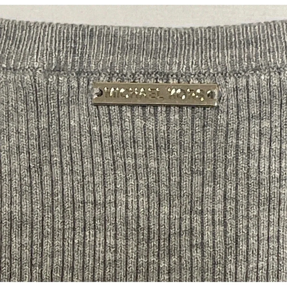NWT Michael Kors Stretch Cropped Knit Tank Pearl Heather Women's Size S‎ MSRP$68